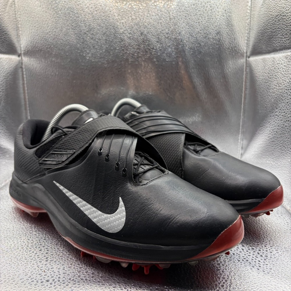 Size 9 Nike Tiger Woods Black Silver Mens Soft Spike Golf Shoes 880955-001‎